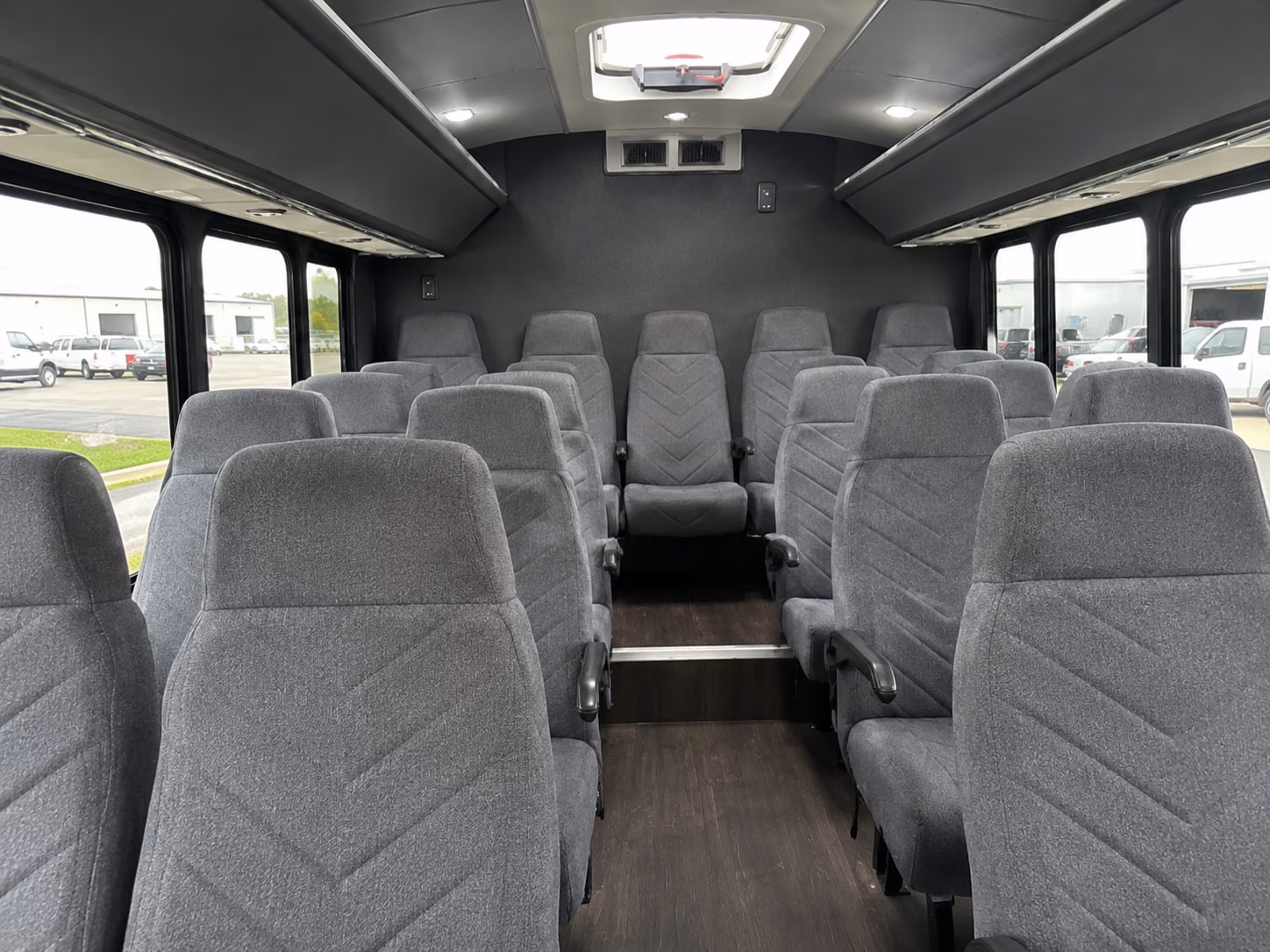 perris 18 passenger minibus inside