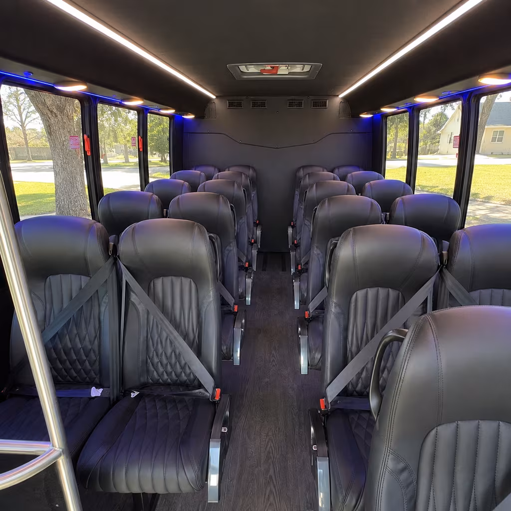 perris 28 passenger minibus inside