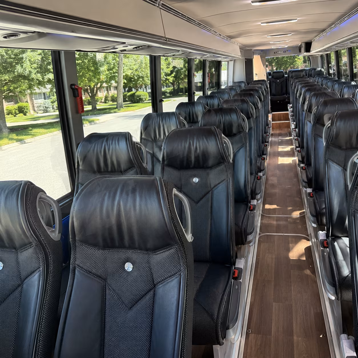 perris 40 passenger charter bus inside