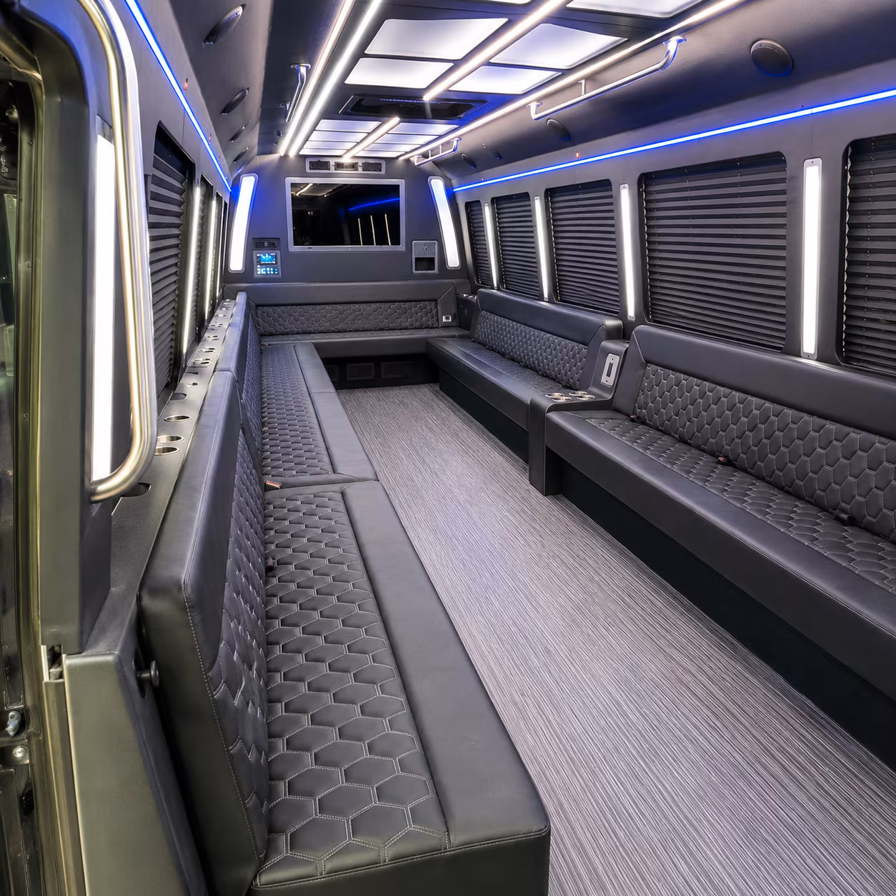 perris 40 passenger party bus interior
