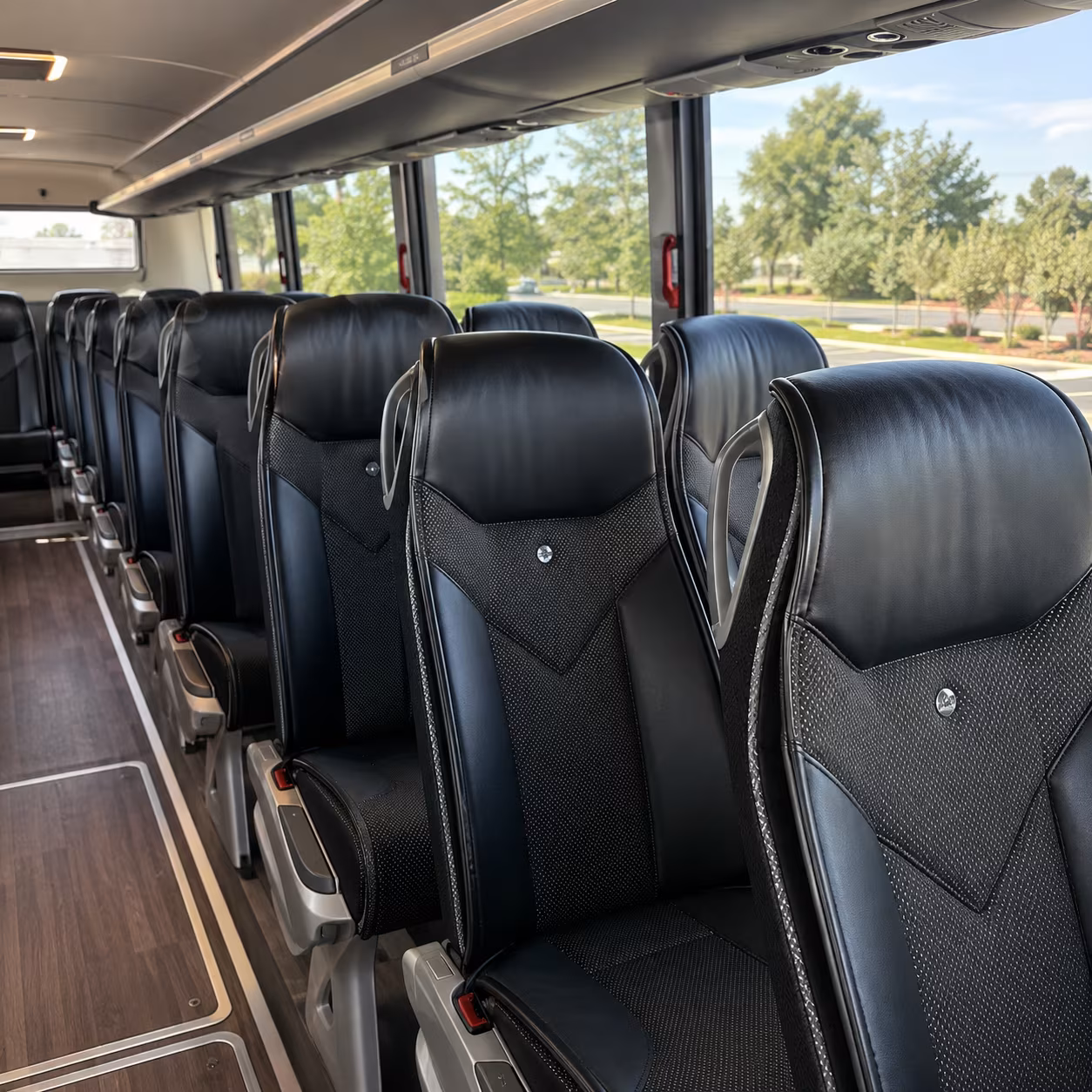 perris 45 passenger charter bus interior