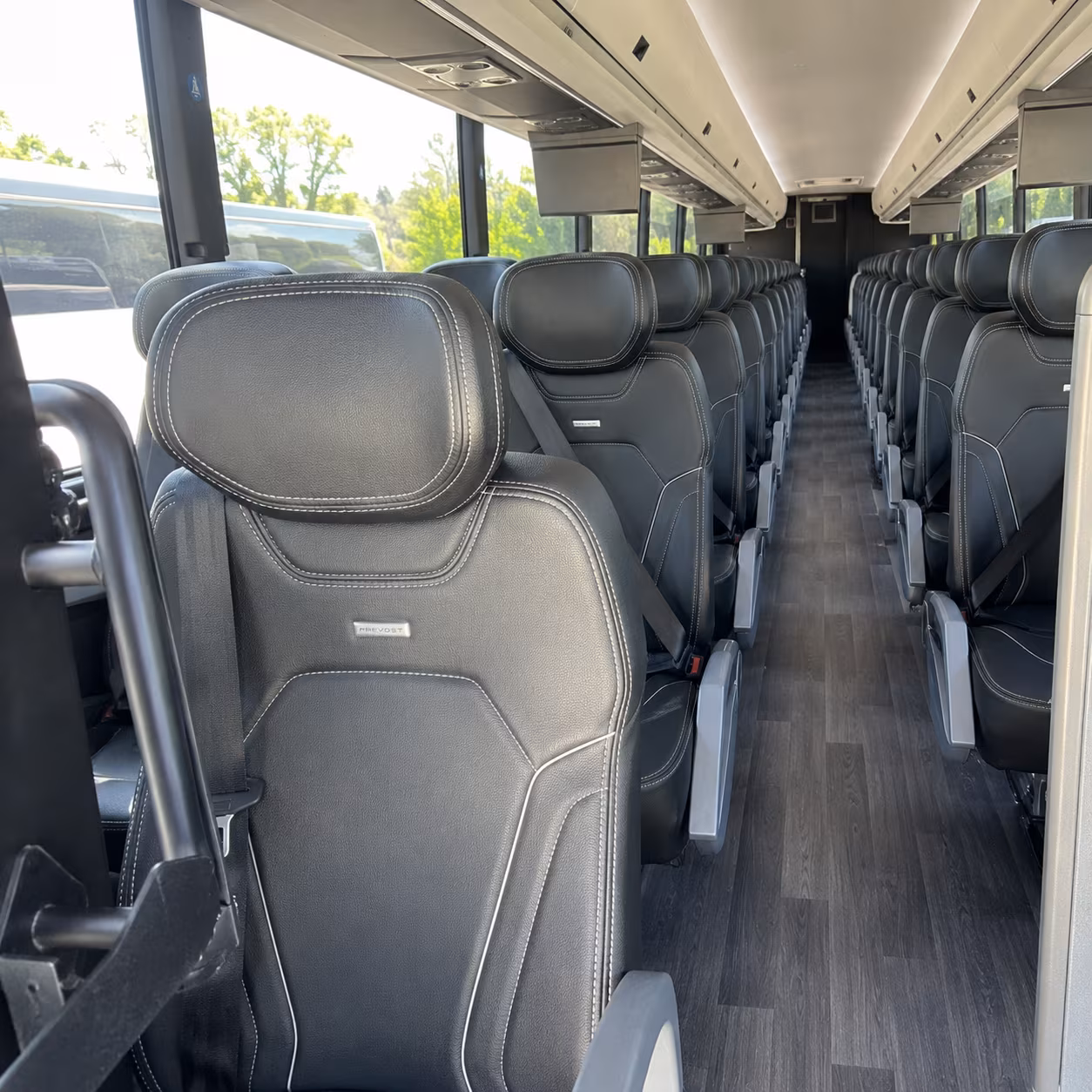 perris 47 passenger charter bus interior