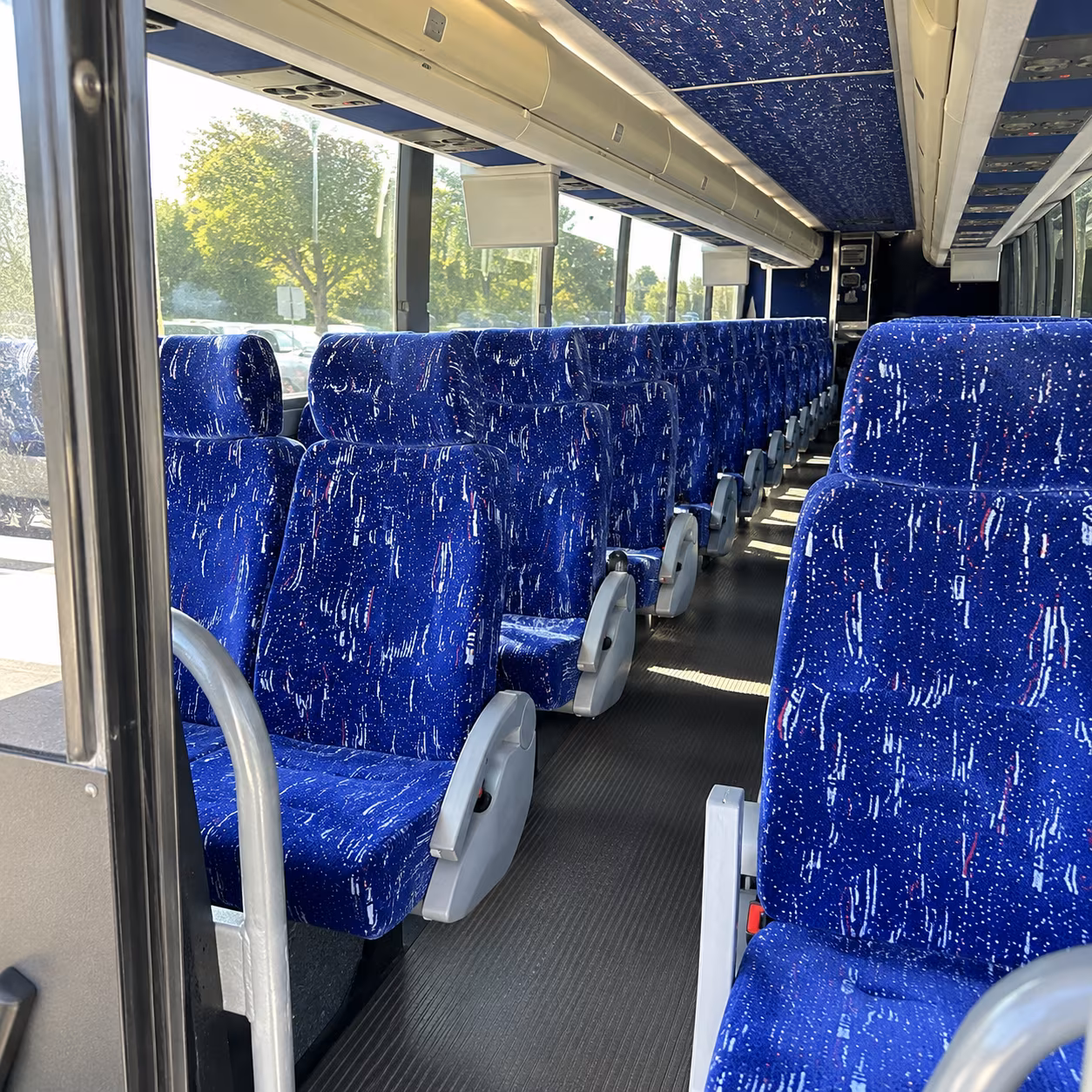 perris 50 passenger charter bus inside